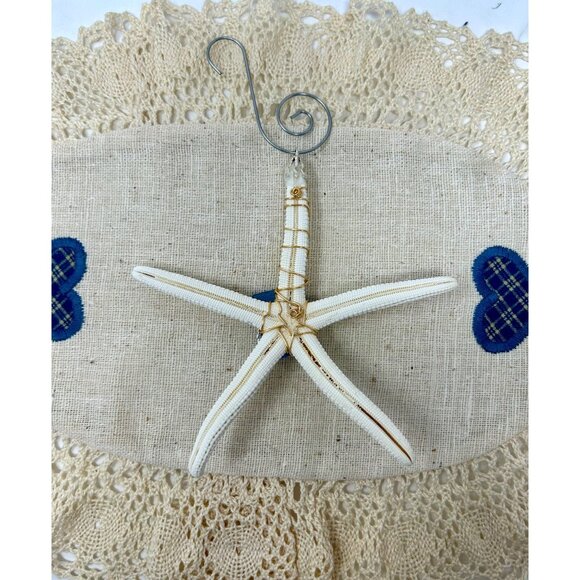 Wire Wrapped Pencil Starfish with Sea Glass Christmas Ornament or Suncatcher - Picture 4 of 4